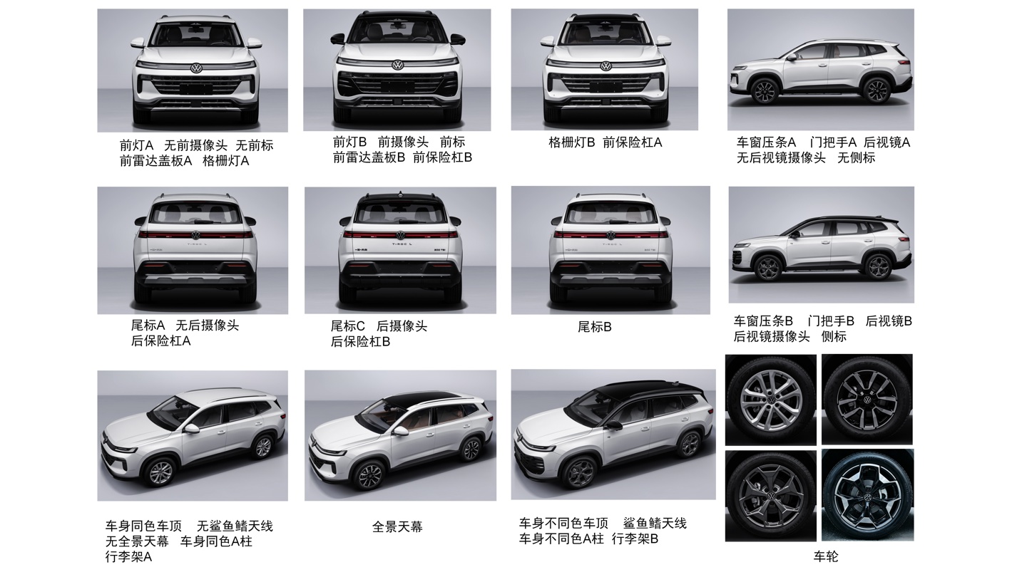 大众 T-ROC L 选装部件视图